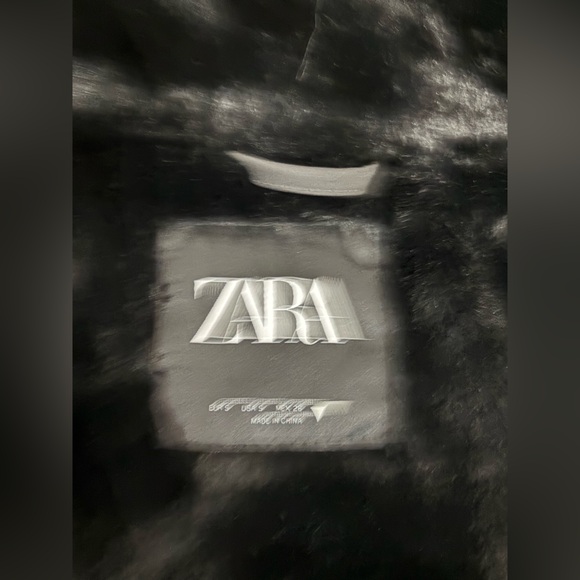 Zara Black Jacket with Fur Hood - Picture 4 of 5